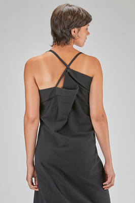long slip dress, lean and asymmetric, in wool and polyamide sallia - MARC LE BIHAN 