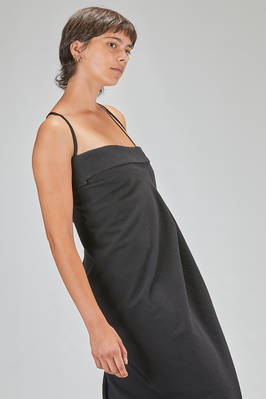 long slip dress, lean and asymmetric, in wool and polyamide sallia - MARC LE BIHAN 