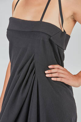long slip dress, lean and asymmetric, in wool and polyamide sallia - MARC LE BIHAN 