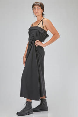 long slip dress, lean and asymmetric, in wool and polyamide sallia - MARC LE BIHAN 