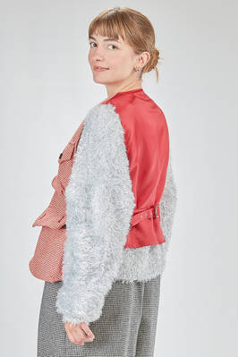 gilet al fianco, ampio, in principe di galles di lana e poliuretano e in tela di poliestere - NOIR KEI NINOMIYA 