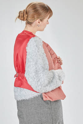 gilet al fianco, ampio, in principe di galles di lana e poliuretano e in tela di poliestere - NOIR KEI NINOMIYA 