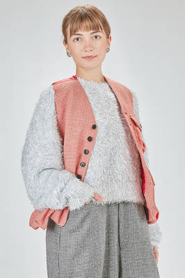 gilet al fianco, ampio, in principe di galles di lana e poliuretano e in tela di poliestere - NOIR KEI NINOMIYA 