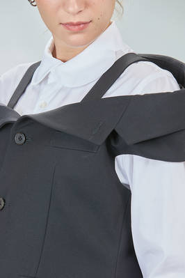 gilet al fianco, sfiancato, in gabardine di lana - NOIR KEI NINOMIYA 