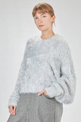 hip-lenght sweater, oversize, in faux fur long-pile polyester knit - NOIR KEI NINOMIYA 