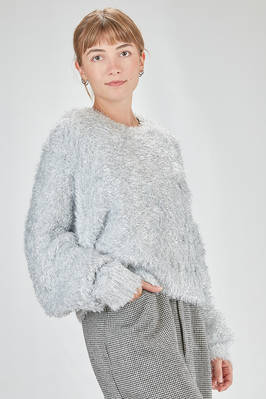 hip-lenght sweater, oversize, in faux fur long-pile polyester knit - NOIR KEI NINOMIYA 