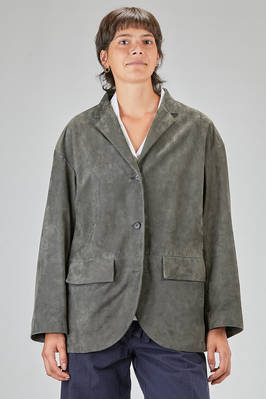hip-lenght jacket, wide, in suede  - 415