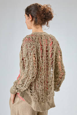 cardigan lungo e morbido in maglia macramé di canapa - COMME DES GARÇONS 