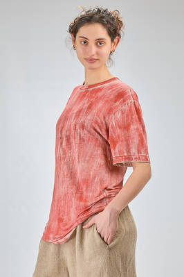 t-shirt lunga e morbida in jersey di lino sovra-tinto - COMME DES GARÇONS 