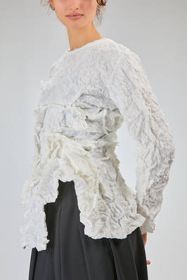 t-shirt 'sculpture' asimmetrica in garza di poliestere froissé - COMME DES GARÇONS 