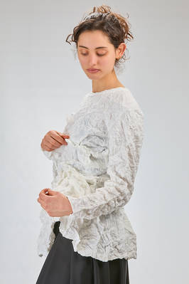 t-shirt 'sculpture' asimmetrica in garza di poliestere froissé - COMME DES GARÇONS 