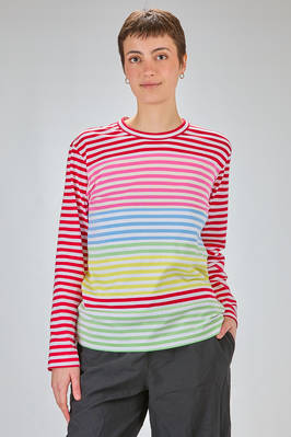 'classic Comme-Comme' t-shirt in cotton jersey with multicolour horizontal lines  - 157