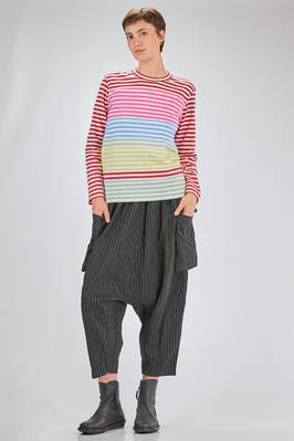 'classic Comme-Comme' t-shirt in cotton jersey with multicolour horizontal lines - COMME des GARÇONS - COMME des GARÇONS 