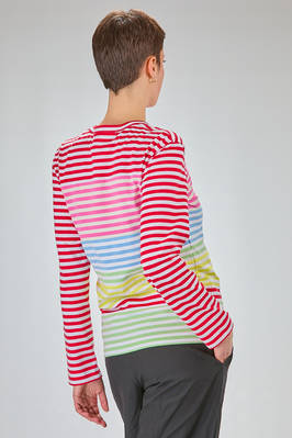 t-shirt 'classica Comme-Comme' in jersey di cotone con righe orizzontali multicolor - COMME des GARÇONS - COMME des GARÇONS 
