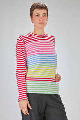t-shirt 'classica Comme-Comme' in jersey di cotone con righe orizzontali multicolor - COMME des GARÇONS - COMME des GARÇONS 