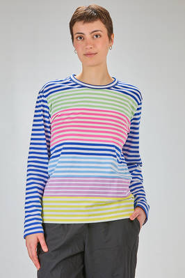 'classic Comme-Comme' t-shirt in cotton jersey with multicolour horizontal lines  - 157