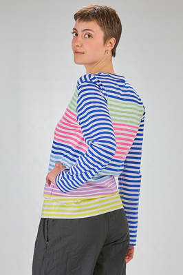 t-shirt 'classica Comme-Comme' in jersey di cotone con righe orizzontali multicolor - COMME des GARÇONS - COMME des GARÇONS 