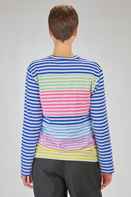 t-shirt 'classica Comme-Comme' in jersey di cotone con righe orizzontali multicolor - COMME des GARÇONS - COMME des GARÇONS 