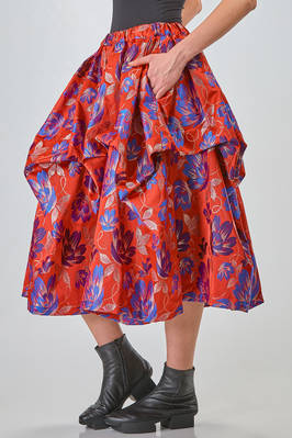 gonna 'sculpture' longuette, ampia, in jacquard floreale di poliestere e cupro - COMME des GARÇONS - COMME des GARÇONS 
