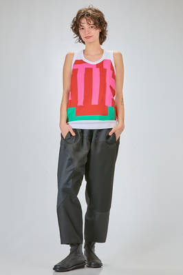 hip-lenght tank top, soft, in printed cotton jersey - COMME des GARÇONS - COMME des GARÇONS 