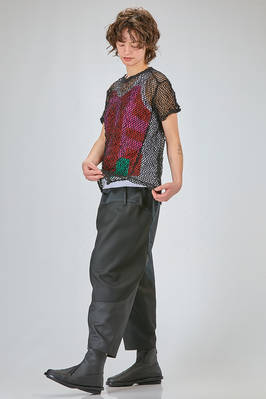 hip-lenght t-shirt, soft and asymmetrical in treated polyester net - COMME des GARÇONS - COMME des GARÇONS 