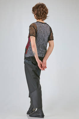 hip-lenght t-shirt, soft and asymmetrical in treated polyester net - COMME des GARÇONS - COMME des GARÇONS 