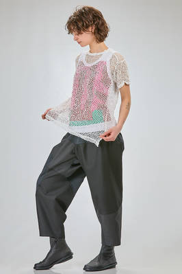 hip-lenght t-shirt, soft and asymmetrical in treated polyester net - COMME des GARÇONS - COMME des GARÇONS 