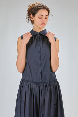 long and wide dress in lightweight washed cotton muslin - MARC LE BIHAN 