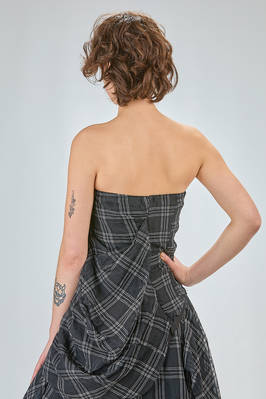 strapless asymmetrical bustier in cotton and silk madras - MARC LE BIHAN 