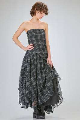 strapless asymmetrical bustier in cotton and silk madras - MARC LE BIHAN 