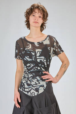 long slim t-shirt in lyocel and silk jersey  - 392