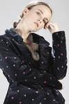 Short and fitted-at-the-waist jacket in cotton smooth velvet with floral print - VIVIENNE WESTWOOD - Gold 