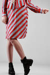 cotton etamine skirt with stripes - VIVIENNE WESTWOOD - Red 