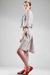 two pieces dress in linen cotton canvas with diagonal checks pattern - VIVIENNE WESTWOOD - Red 