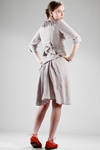 two pieces dress in linen cotton canvas with diagonal checks pattern - VIVIENNE WESTWOOD - Red 