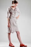 two pieces dress in linen cotton canvas with diagonal checks pattern - VIVIENNE WESTWOOD - Red 