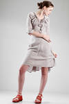 two pieces dress in linen cotton canvas with diagonal checks pattern - VIVIENNE WESTWOOD - Red 