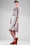 two pieces dress in linen cotton canvas with diagonal checks pattern - VIVIENNE WESTWOOD - Red 