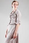 two pieces dress in linen cotton canvas with diagonal checks pattern - VIVIENNE WESTWOOD - Red 