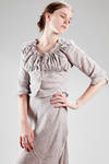 two pieces dress in linen cotton canvas with diagonal checks pattern - VIVIENNE WESTWOOD - Red 