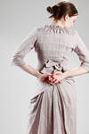 two pieces dress in linen cotton canvas with diagonal checks pattern - VIVIENNE WESTWOOD - Red 