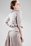 two pieces dress in linen cotton canvas with diagonal checks pattern - VIVIENNE WESTWOOD - Red 