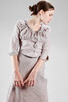 two pieces dress in linen cotton canvas with diagonal checks pattern - VIVIENNE WESTWOOD - Red 