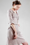 two pieces dress in linen cotton canvas with diagonal checks pattern - VIVIENNE WESTWOOD - Red 