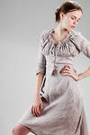 two pieces dress in linen cotton canvas with diagonal checks pattern - VIVIENNE WESTWOOD - Red 