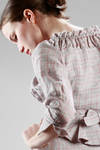 two pieces dress in linen cotton canvas with diagonal checks pattern - VIVIENNE WESTWOOD - Red 
