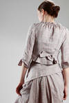 two pieces dress in linen cotton canvas with diagonal checks pattern - VIVIENNE WESTWOOD - Red 