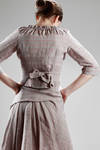 two pieces dress in linen cotton canvas with diagonal checks pattern - VIVIENNE WESTWOOD - Red 