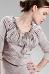 two pieces dress in linen cotton canvas with diagonal checks pattern - VIVIENNE WESTWOOD - Red 
