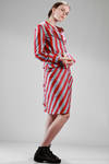 shirtlike jacket in cotton etamine with large stripes - VIVIENNE WESTWOOD - Red 